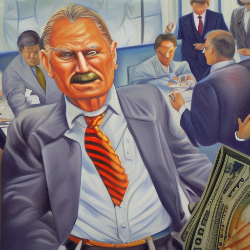 Painting depicting greed