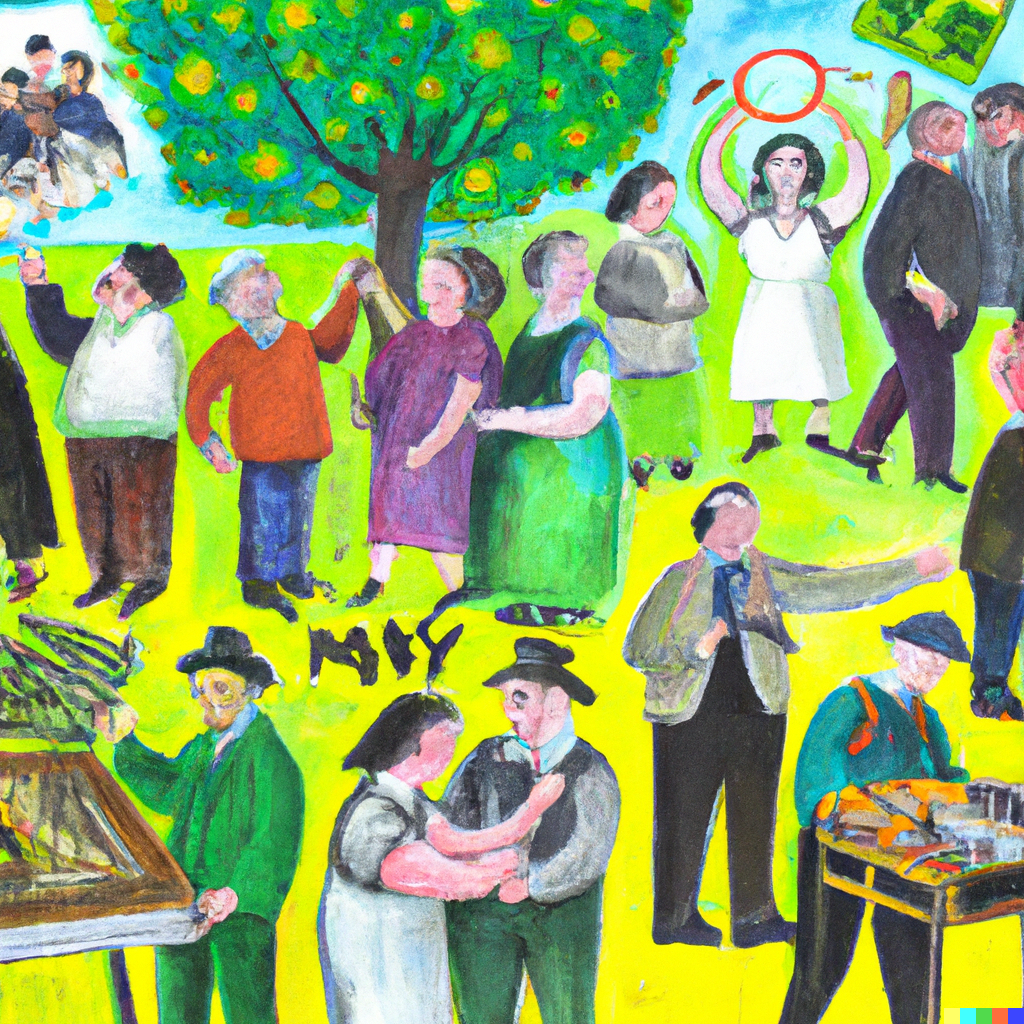 Painting depicting May Day