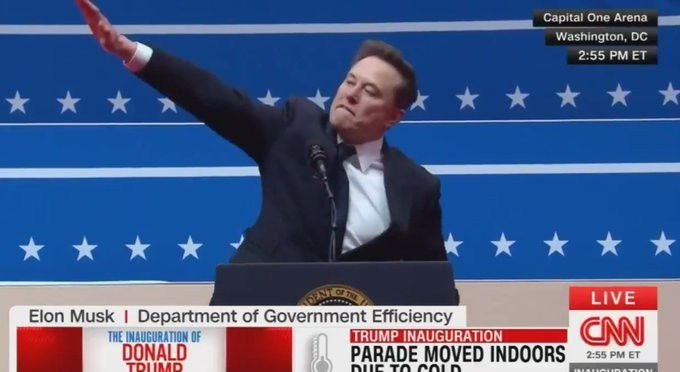 Elon Musk giving a Nazi salute