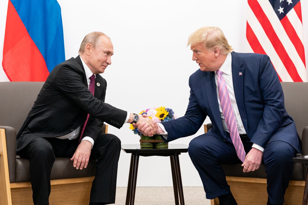 President Donald J. Trump participates in a bilateral meeting with the President of the Russian Federation Vladimir Putin during the G20 Japan Summit Friday, June 28, 2019, in Osaka, Japan. (Official White House Photo by Shealah Craighead)