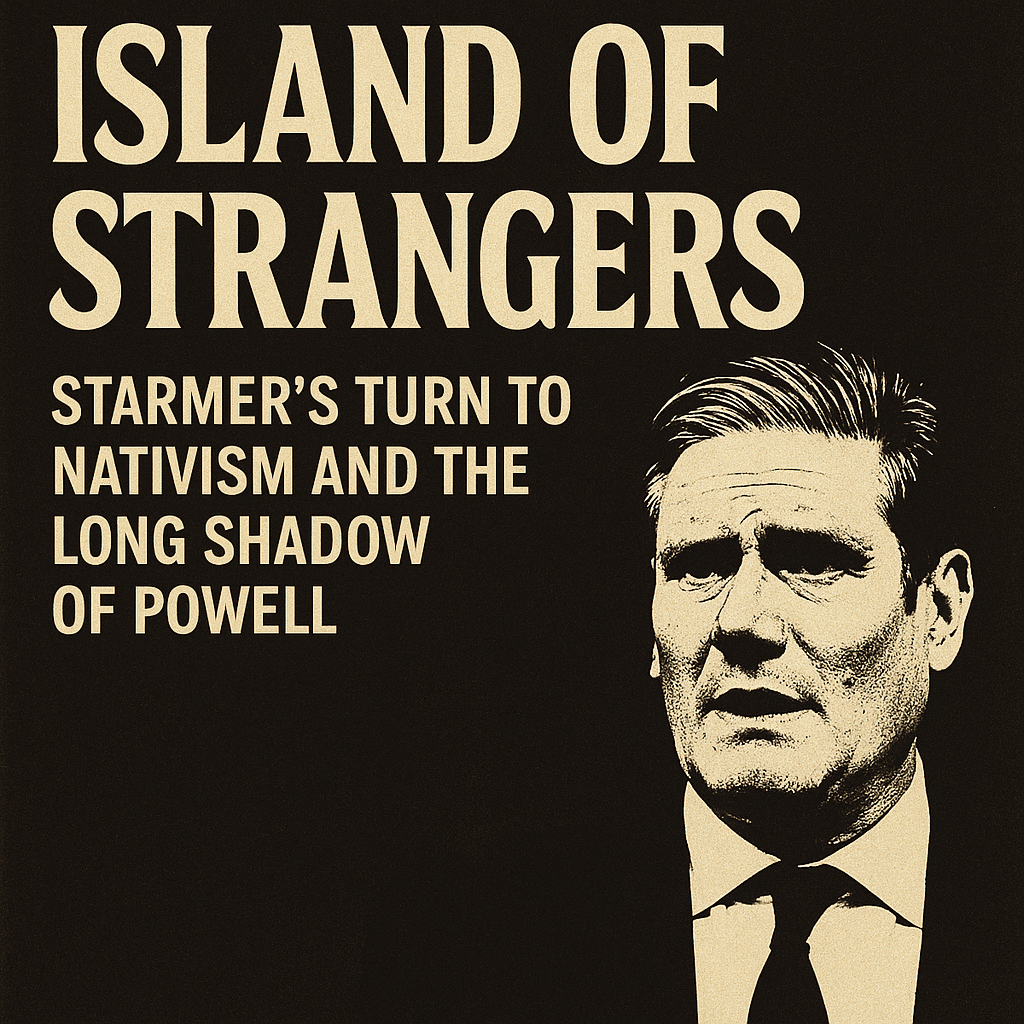 Island of Strangers graphic. Picture of Starmer and title